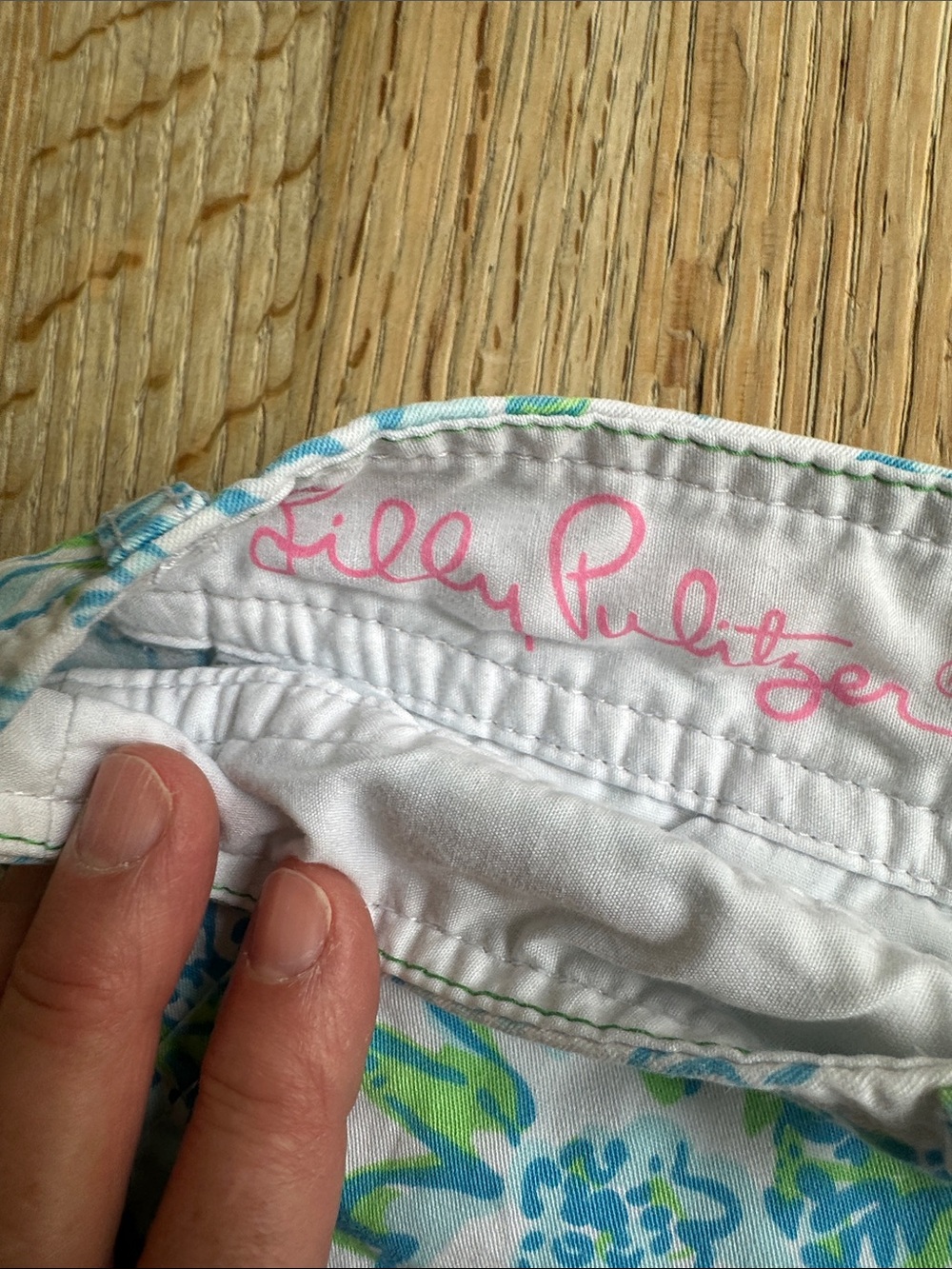 Lily Pulitzer Floral Scallop Hem Women's Shorts - Blue & Green - Picture 2 of 4